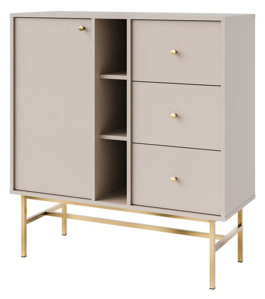 Komoda z szufladami do salonu Sakai 3 1F 3S T824 Beżowy