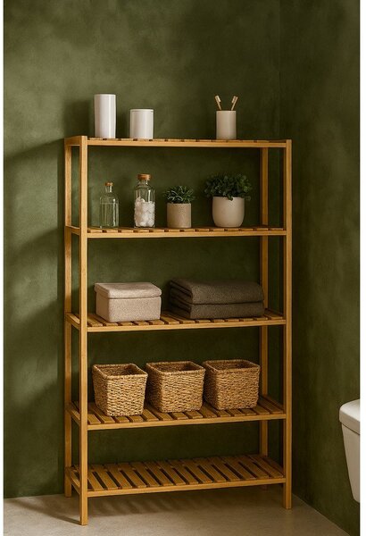 Bambusowy regał łazienkowy w naturalnym kolorze 60x130 cm Skaren – Bonami Essentials