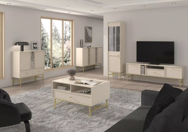 Komoda z szufladami do salonu Sakai 3 2F 2S T825 Beżowy