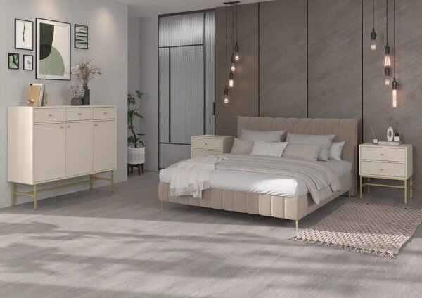 Komoda z szufladami do salonu Sakai 3 3F 3S T827 Beżowy