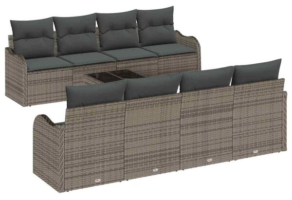 Zestaw sof na ogród szary 55 x 55 x 37 cm polirattan