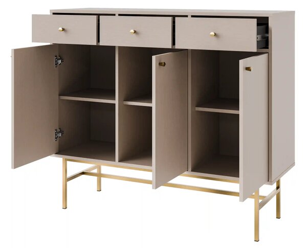 Komoda z szufladami do salonu Sakai 3 3F 3S T827 Beżowy