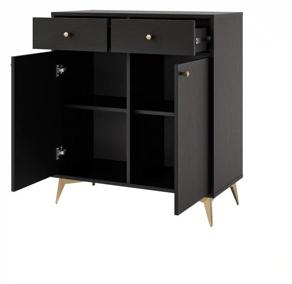 Komoda z szufladami do salonu Sakai 1 2F 2S T826 Czarny
