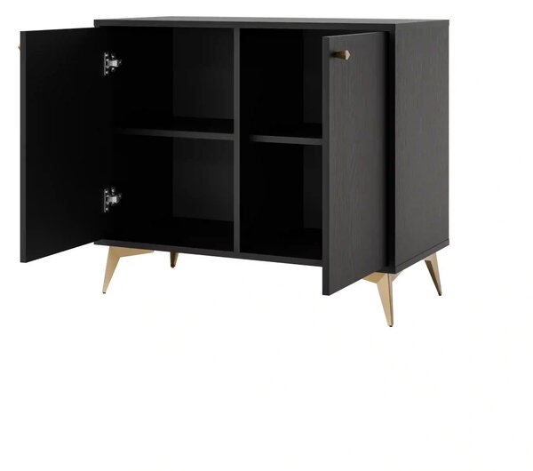 Komoda dwudrzwiowa do salonu Sakai 1 2F T812 Czarny