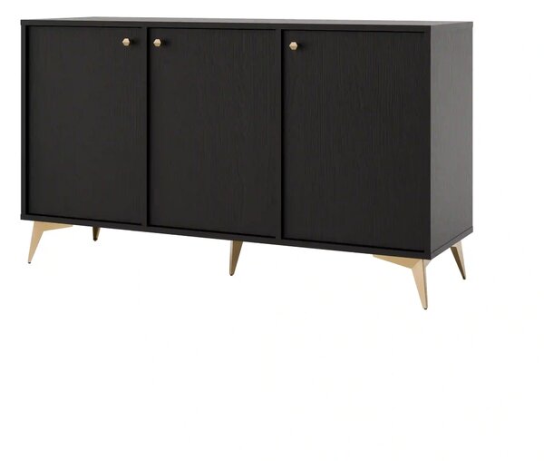 Komoda trzydrzwiowa do salonu Sakai 1 3F T813 Czarny