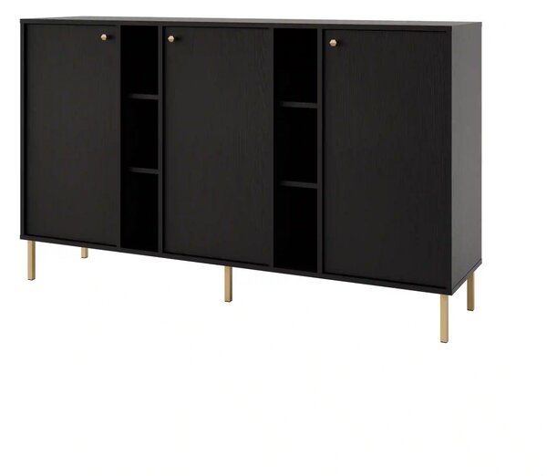 Komoda trzydrzwiowa do salonu Sakai 2 3F T823 Czarny