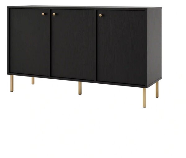 Komoda trzydrzwiowa do salonu Sakai 2 3F T813 Czarny