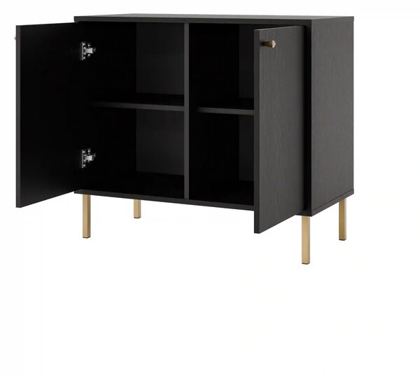 Komoda dwudrzwiowa do salonu Sakai 2 2F T812 Czarny