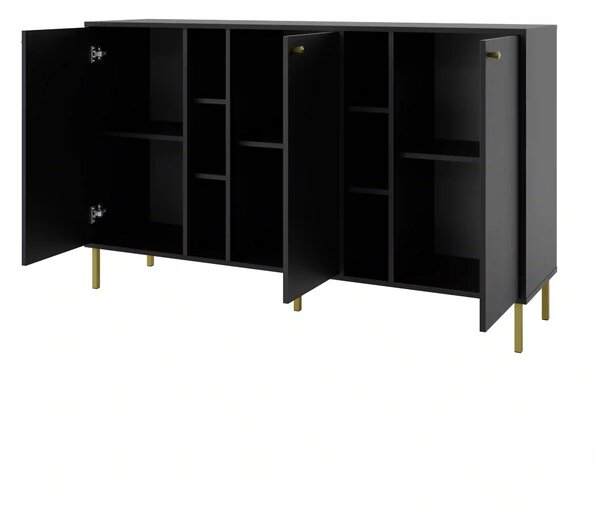 Komoda trzydrzwiowa do salonu Sakai 2 3F T823 Czarny