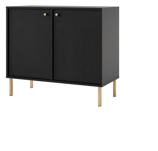 Komoda dwudrzwiowa do salonu Sakai 2 2F T812 Czarny