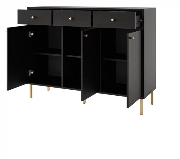 Komoda z szufladami do salonu Sakai 2 3F 3S T827 Czarny