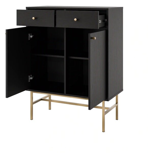Komoda z szufladami do salonu Sakai 3 2F 2S T826 Czarny