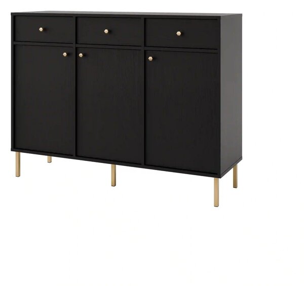 Komoda z szufladami do salonu Sakai 2 3F 3S T827 Czarny