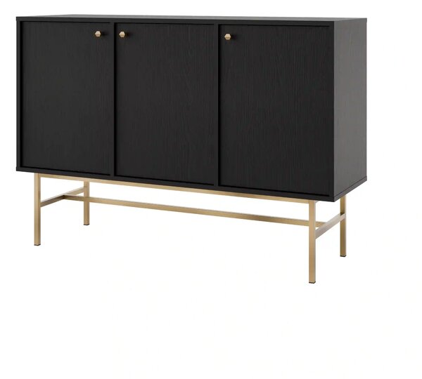 Komoda trzydrzwiowa do salonu Sakai 3 3F T813 Czarny