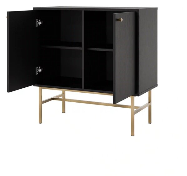 Komoda dwudrzwiowa do salonu Sakai 3 2F T812 Czarny