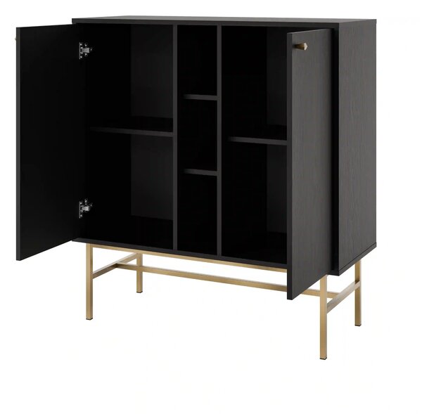 Komoda dwudrzwiowa do salonu Sakai 3 2F T822 Czarny