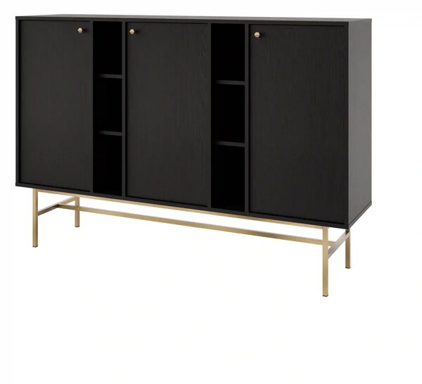 Komoda trzydrzwiowa do salonu Sakai 3 3F T823 Czarny