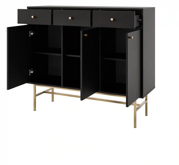 Komoda z szufladami do salonu Sakai 3 3F 3S T827 Czarny