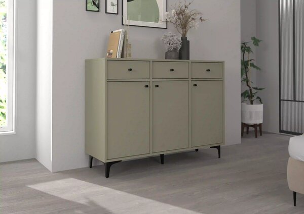 Komoda z szufladami do salonu Sakai 1 3F 3S T827 Eukaliptus