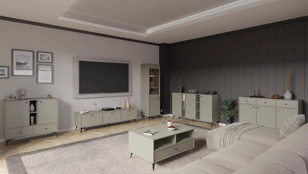 Komoda trzydrzwiowa do salonu Sakai 1 3F T823 Eukaliptus