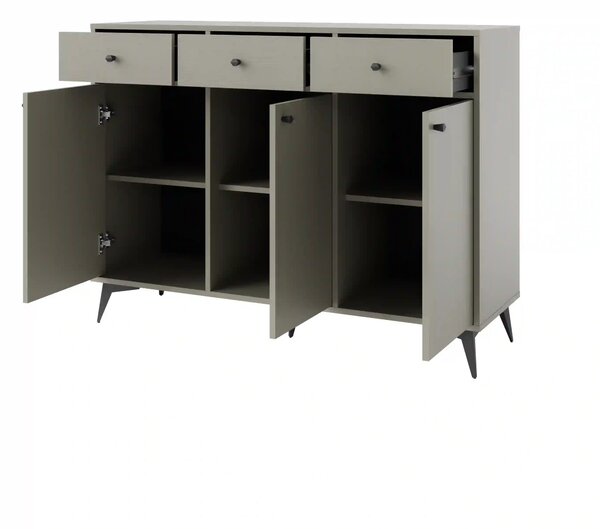 Komoda z szufladami do salonu Sakai 1 3F 3S T827 Eukaliptus