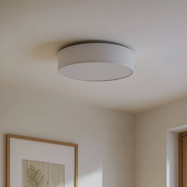 Lampa sufitowa Sebatin Lindby, możliwość ściemniania, biały / opal, sypialnia, tkanina / materiał / jedwab, skandynawski