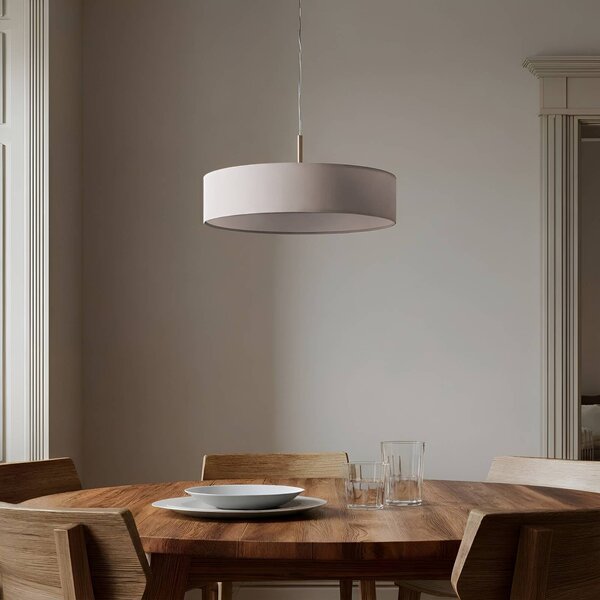 Lampa wisząca Sebatin Lindby, możliwość ściemniania, kremowy / amber, kuchnia, tkanina / materiał / jedwab, nowoczesny