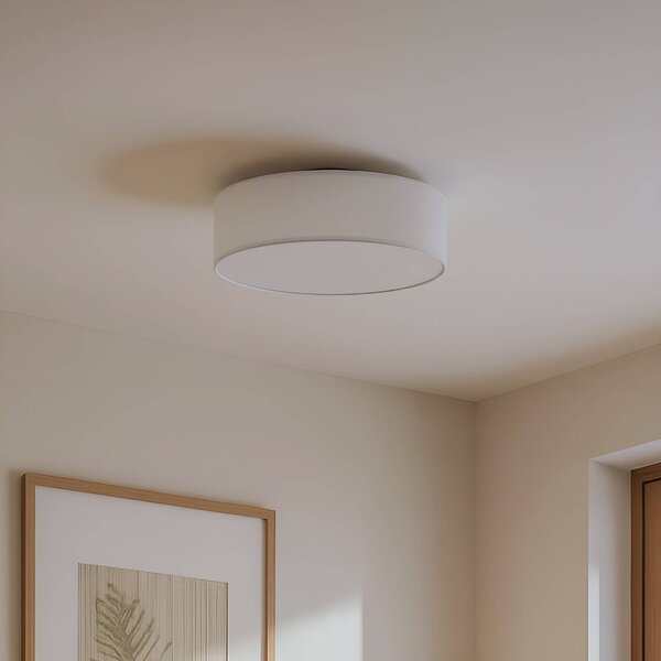 Lampa sufitowa Sebatin Lindby, możliwość ściemniania, kremowy / amber, sypialnia, tkanina / materiał / jedwab, nowoczesny