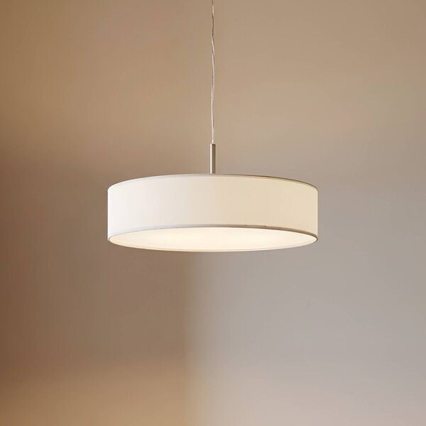Lampa wisząca Sebatin Lindby, możliwość ściemniania, kremowy / amber, kuchnia, tkanina / materiał / jedwab, nowoczesny