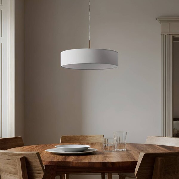 Lampa wisząca Sebatin Lindby, możliwość ściemniania, biały / opal, salon / jadalnia, tkanina / materiał / jedwab, nowoczesny