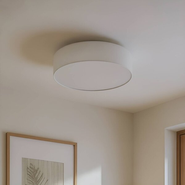 Lampa sufitowa Sebatin Lindby, możliwość ściemniania, kremowy / amber, sypialnia, tkanina / materiał / jedwab, nowoczesny