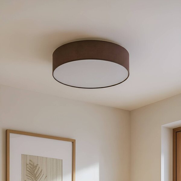 Lampa sufitowa Sebatin Lindby, możliwość ściemniania, brązowy / rdzawy, sypialnia, tkanina / materiał / jedwab, nowoczesny