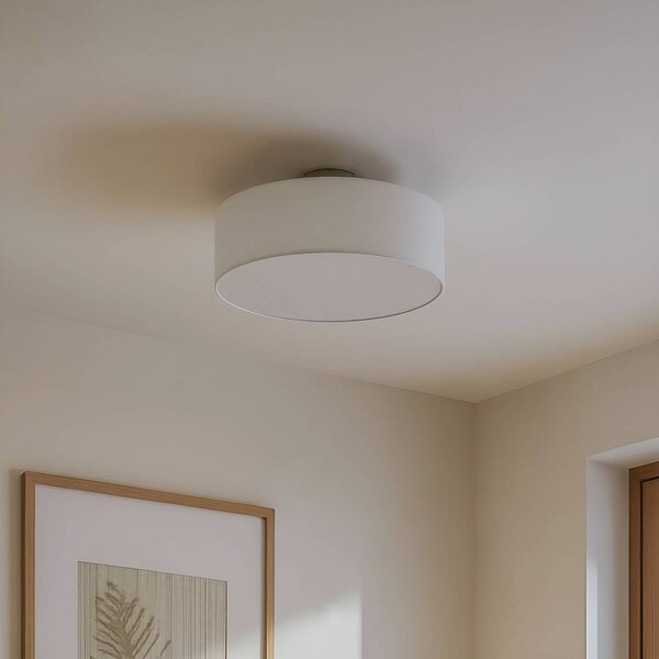 Lampa sufitowa Sebatin Lindby, możliwość ściemniania, biały / opal, sypialnia, tkanina / materiał / jedwab, nowoczesny