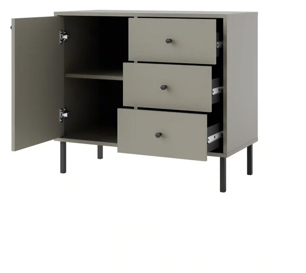 Komoda z szufladami do salonu Sakai 2 1F 3S T814 Eukaliptus