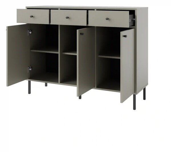 Komoda z szufladami do salonu Sakai 2 3F 3S T827 Eukaliptus