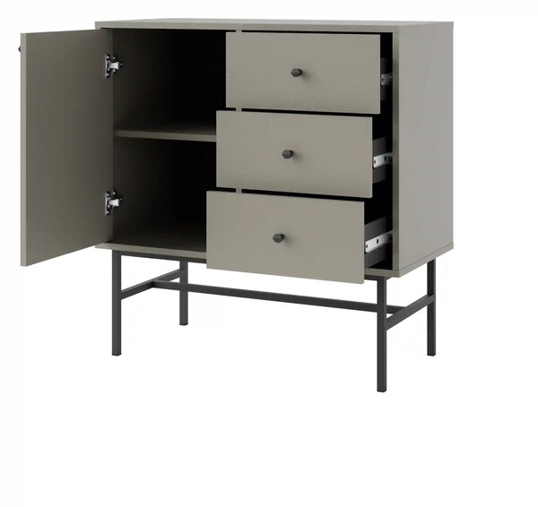 Komoda z szufladami do salonu Sakai 3 1F 3S T814 Eukaliptus