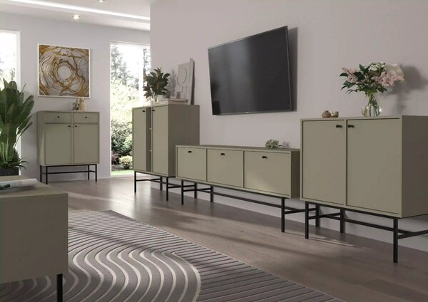 Komoda z szufladami do salonu Sakai 3 2F 2S T826 Eukaliptus