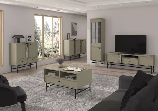 Komoda z szufladami do salonu Sakai 3 2F 2S T825 Eukaliptus