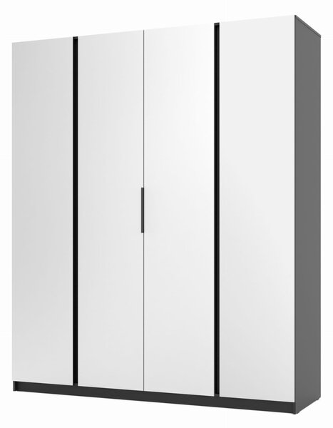 Szafa do przedpokoju 4-drzwiowa z lustrami i półkami Dravero BL/BL 4L