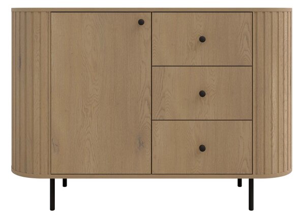 Komoda do salonu z trzema szufladami i drzwiami Flana 813 1F3S Dąb Cremona