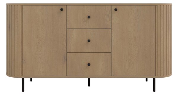 Komoda do salonu z trzema szufladami i dwoma drzwiami Flana 823 2F3S Dąb Cremona