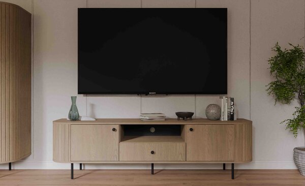 Szafka RTV z dwoma drzwiami i szufladą do salonu Flana 321 2F1S Dąb Cremona