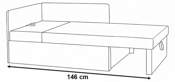 Sofa rozkładana narożna dla dzieci z funkcją spania Kubuś różowo/szary