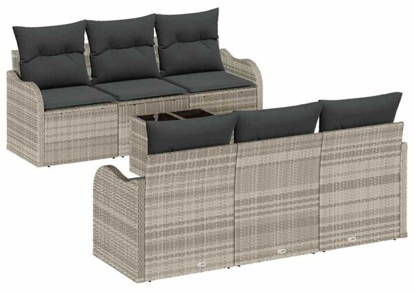 Zestaw sof na ogród jasnoszary 55 x 55 x 37 cm polirattan