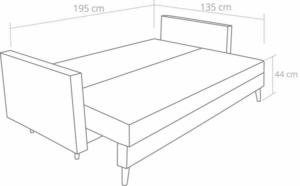 Kanapa do salonu rozkładana Lahti Ciemno Beżowa