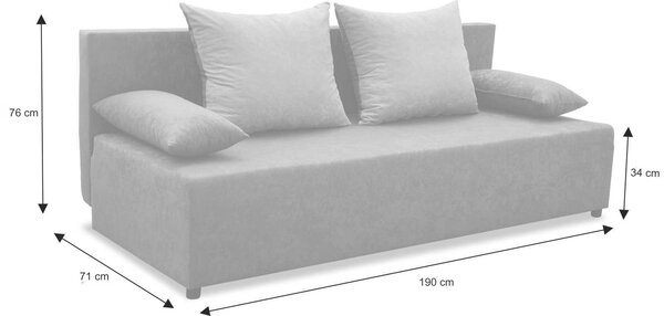 Kanapa rozkładana sofa wersalka z funkcją spania BS10 Szara