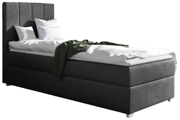 Łóżko tapicerowane kontynentalne 70x200 Jednoosobowe Brandi Lewe Szare