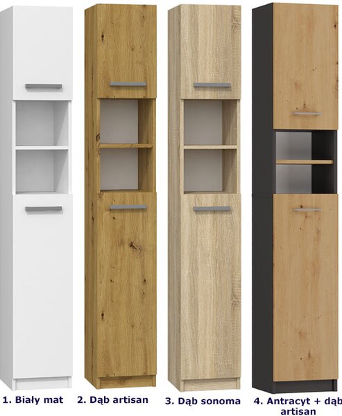 Słupek łazienkowy antracyt + dąb artisan L9-B87