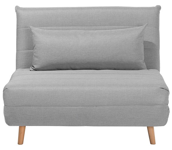 Sofa 1-osobowa rozkładana kanapa tapicerowana z poduszką jasnoszara Setten Beliani