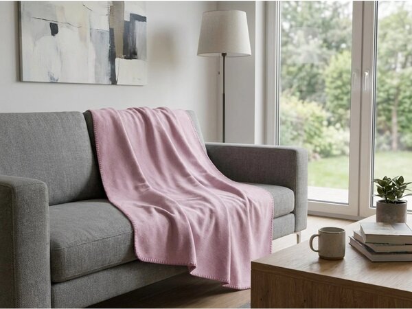 Koc flanelowy FLEORA, jasnofioletowy Rozmiar: 150 x 200 cm